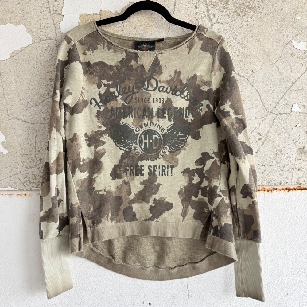 Harley-Davidson Green and Brown Camo Sweatshirt